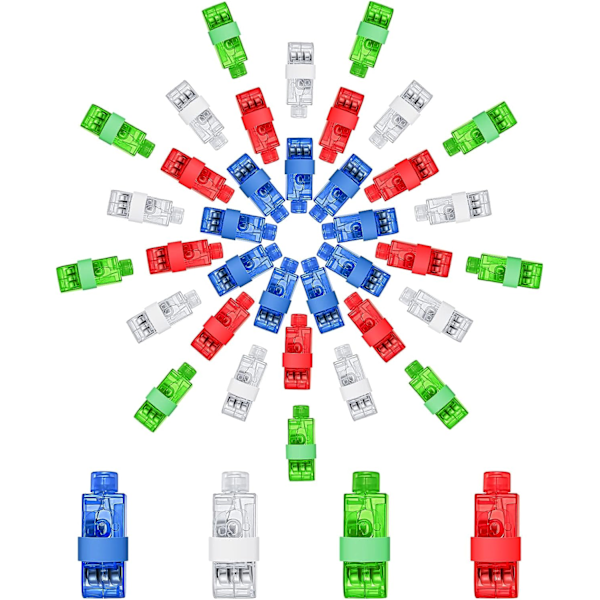40 stk LED Fingerlys Fingerlommelykter 4 Farger Lyse Fingerlampe Fingerklipslys Leke for Parygaver, Festgaver, Live, Raves, Konsert Sho