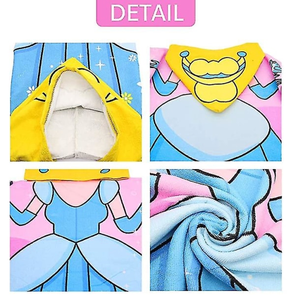 Barn Poncho med Huva Handduk, Strand/Badhandduk för Duschning, Simbassäng, för Pojkar, Flickor