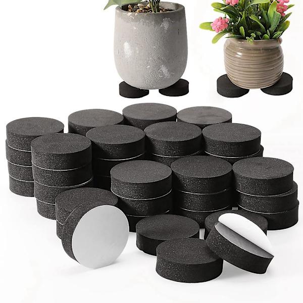 48 stk. Plant Pot Fødder, Højder, Naturligt Gummi, Blomsterpotteunderlag, Usynlige Pottefødder til Tunge Udendørs Planter