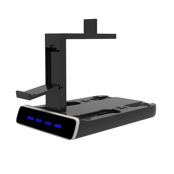 5-i-1 Opladningsstation Stativ Til PS VR2 Og PS5 Controller Opladningsdock Station Med VR Headset Stativ, Opladningsbase Stativ Med LED Indikatorer
