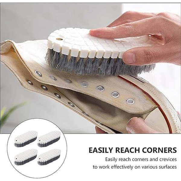 4-pack Böjbara Skrubbborste för Kläder, Skor, Tvätta, Köksrengöring, Badkar, Duschar, Kakel, Sänkor