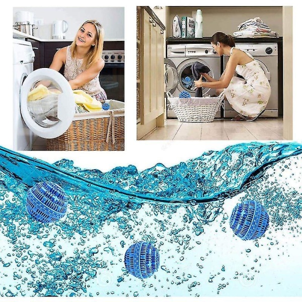 Førsteklasses kvalitetssett med 2 miljøvennlige vaskeballer for vaskemaskin. Naturlige biokeramiske vaskekuler for klesvask. En hypoaller