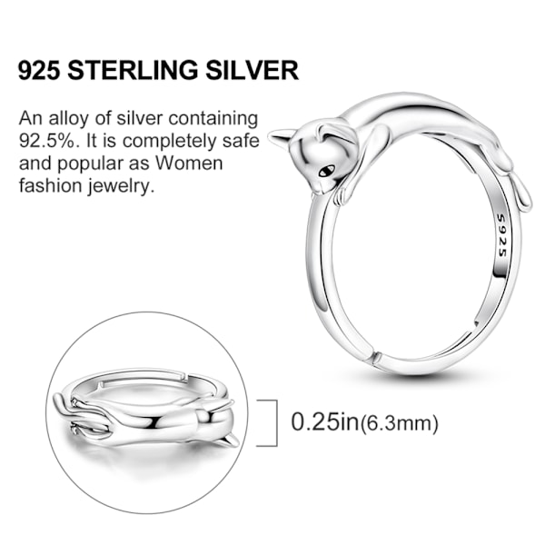 925 Sterling Sølv Ring For Kvinner Bryllup Smykker Gaver 9