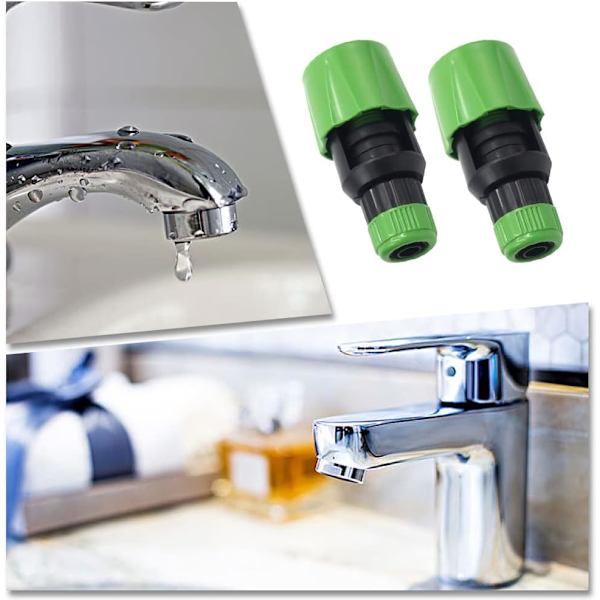 2 st Universal Kran Slangkopplingar Slang Rör Snabbkoppling Adapter Kopplingar Köksbad Blanda Kran Adapter Verktyg för Slanganslutning