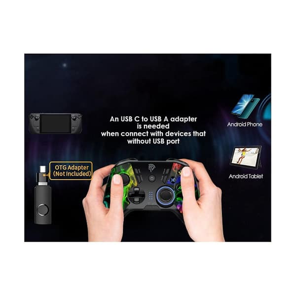 9110 Trådløs Blændende Farve Spilcontroller Tilpassede Knapper Joystick Gamepad Til Windows 7 1
