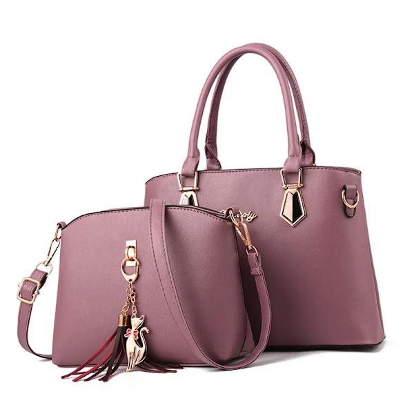 Dame Designer Skuldertasker Casual Tote Tasker Sammensatte Crossbody Tasker Mode Luksus 2 Stykker Per Sæt lightpurple