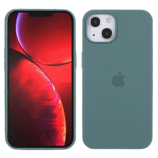 Silikonfodral för iPhone 14 Silkeslen känsla Solid fiberfoder Anti-fingeravtryck Stötsäkert skal_jjs Style C