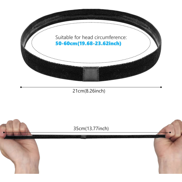 3 stk. sportspandebånd til mænd, drenge, elastiske sportshårbånd, der ikke glider, tynde fodboldhårbånd, løbehårbånd, svedbånd til