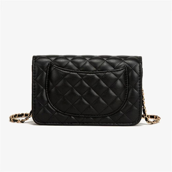 Kvinder læder skuldertaske Fashion clutch håndtaske Quiltet crossbody taske med kæderem
