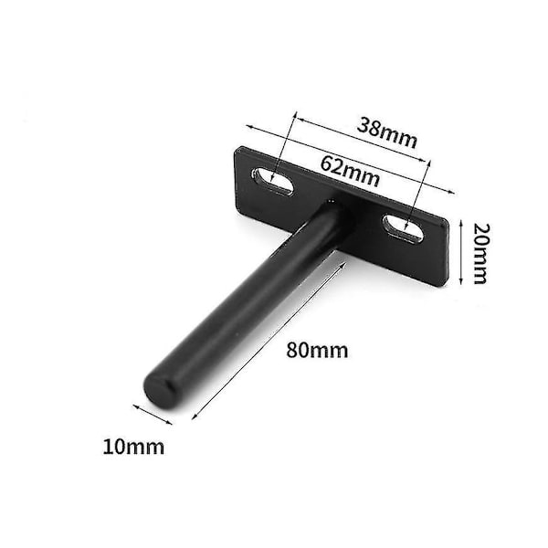 Flydende hyldebeslag Heavy Duty Blind Support Brackets 6 stk. skjulte beslag til flydende træhylder (sort - 6 stk.)