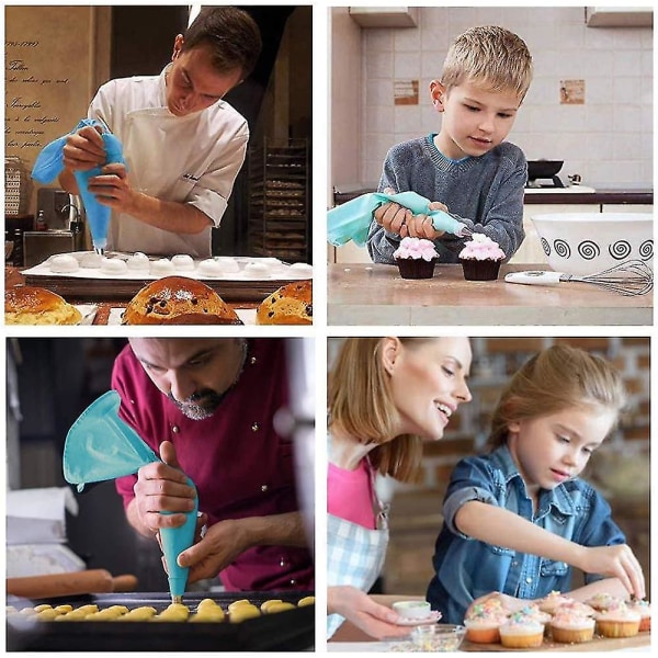 Sprøjtepose og Tips Kagedekoration Tilbehørssæt Bagetilbehør Cupcake Glasurtips Med Sprøjtepose Til Bagedekoration Kage