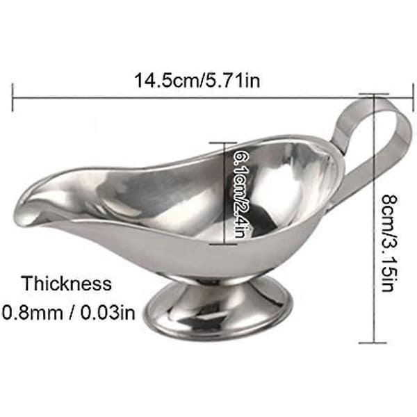 Sovseskål i rustfrit stål 3 OZ Juice Bucket Dish Roasting Sauce Dish 3-pak