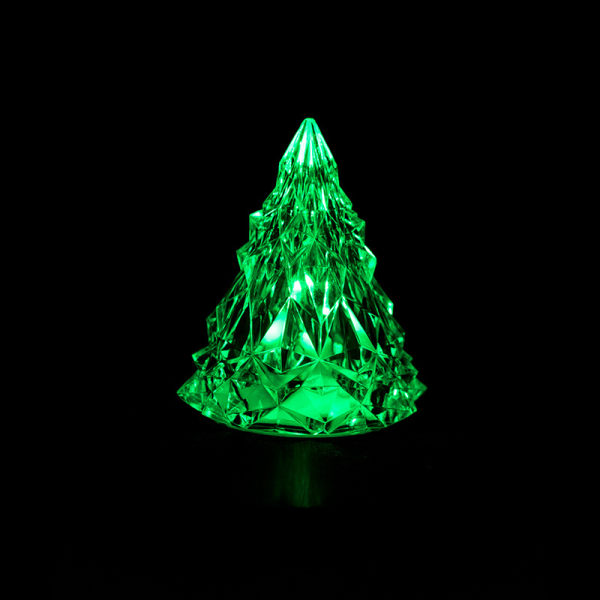 [3 Pack] Natlys Krystal Mini juletræslys Flammeløs LED (grønt lys)