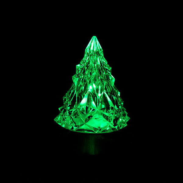 [3-pakning] Nattlys Krystall Mini Juletrelys Flammeløst LED (Grønt Lys)