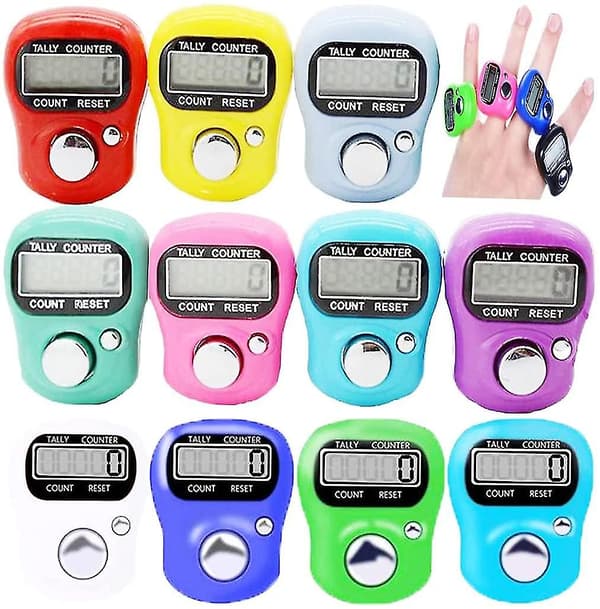 12 stk Mini Fingerteller Elektronisk LCD-teller