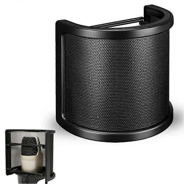 Mikrofon Dobbeltlags Antispray Net U-formet Vindskærm C4B3 black 1pcs