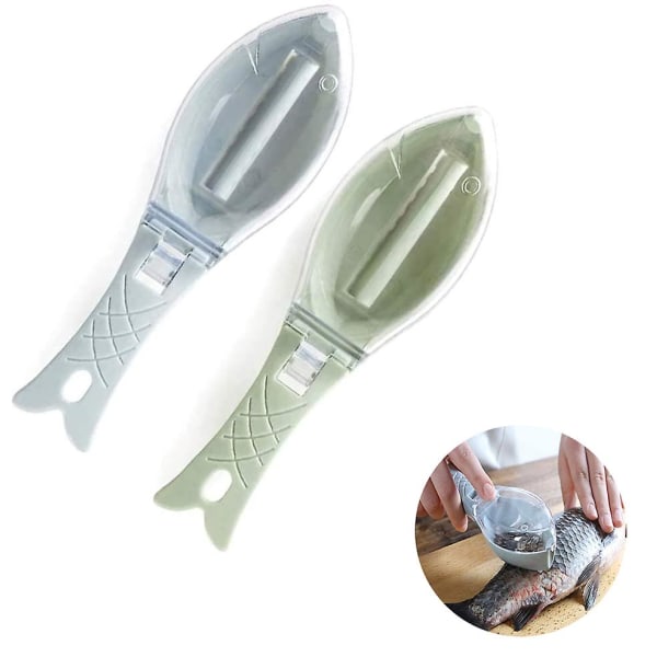 Fiskeskaller Plastic Fiskeskalfjerner Fiskeskalaskraber Fiskeskalrenser Manuelt værktøj med fiskeskalafanger Bakkerenser til