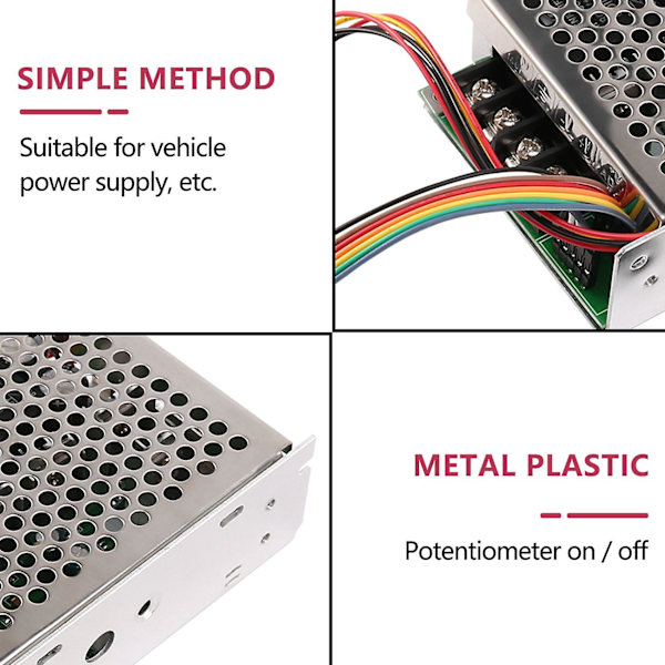 Dc 10-55v 60a Dc Motor Speed Controller Pwm 12v 24v 48v 2000w Max 100a Reversibel Potentiometer På/