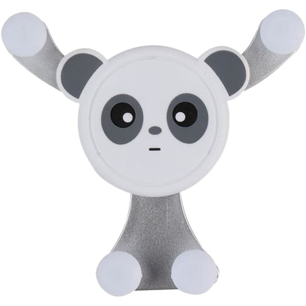 Sød Panda Bilventil Telefonholder, Universal Biltelefonholder Luftventil Klemme Mobiltelefonholder Mobiltelefonbeslag, Smartphonebeslag (Sølv)