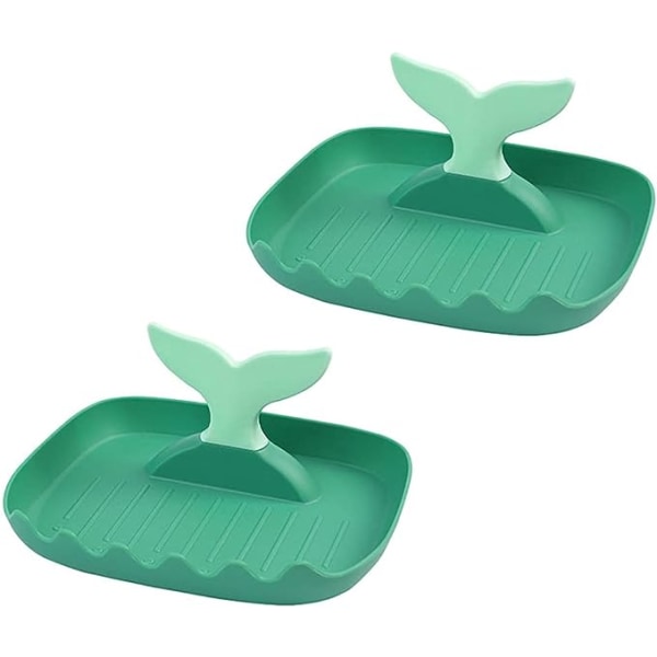 2 stk Søde Skehvile Hval Fisk Hale Spatel Stativ Holder Suppe Ske Hvile Gryde Låg Organizer Køkkenredskab Bestik Stativ Snack Skål Gryder Pander Serveringsbakker (G