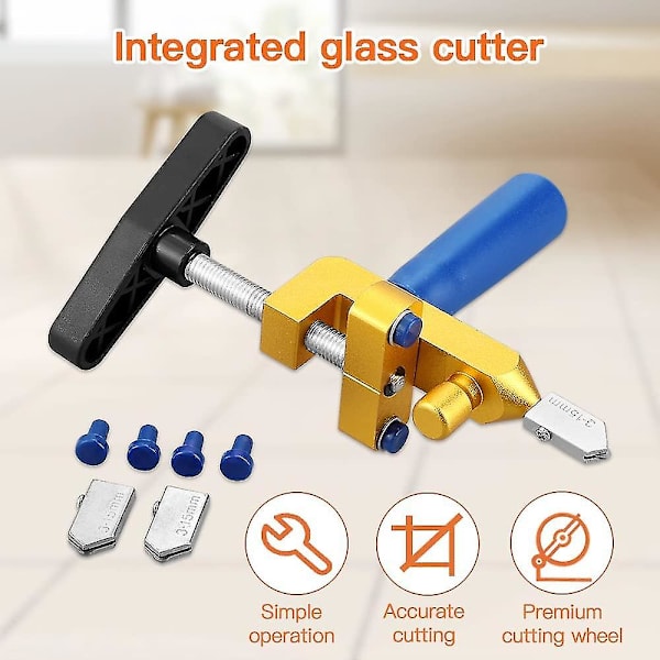 Glas skärverktyg, hög kvalitet 3mm-15mm, 2 i 1 glas skärverktygssats, glas handverktyg