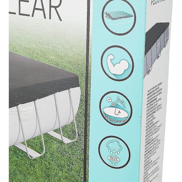 Flowclear Poolskydd för 13,3 fot - 13,6 fot Power Steel rektangulära pooler, svart