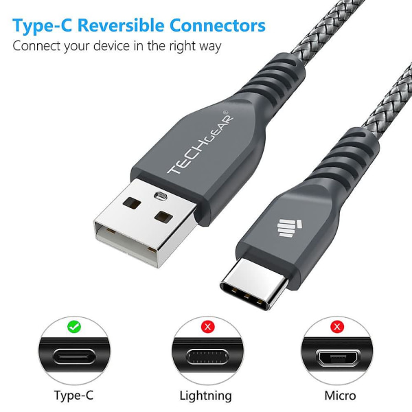 Stærkt USB-C opladnings- og datakabel med høj holdbarhed (1 m) til USB Type-C-kompatible enheder, herunder Apple iPad Pro 12,9\" 11\" 2022/2