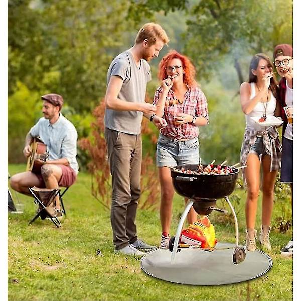 Bålpannematte Grillmatte Gassgrill Brannmatte Varmebestandig Matte Enkel å Bære Utendørs Beskyttende Dekk, 1 Stykke, Bildefarge