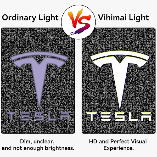 Dørlogo-projektorlys for Tesla Model 3, Model Y, Model S og Model X