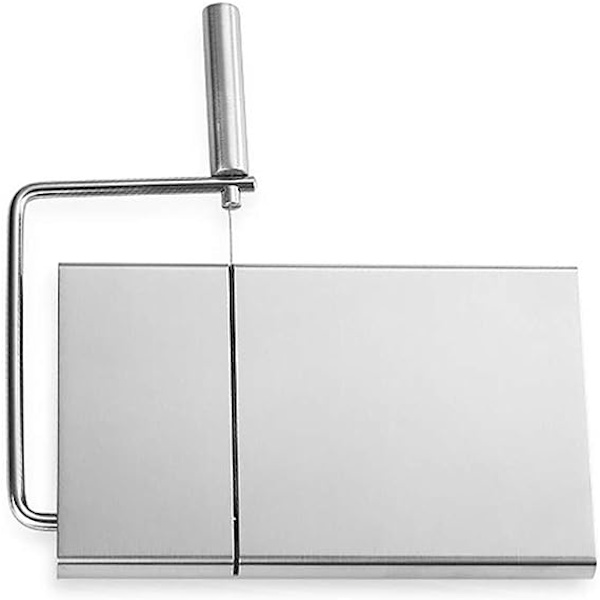 Rustfritt stål håndkjøkken ost stålplate smørtrådkutting verktøy kjøkken, spisestue og bar kule utendørs gadgets for hjem (sølv, en størrelse)