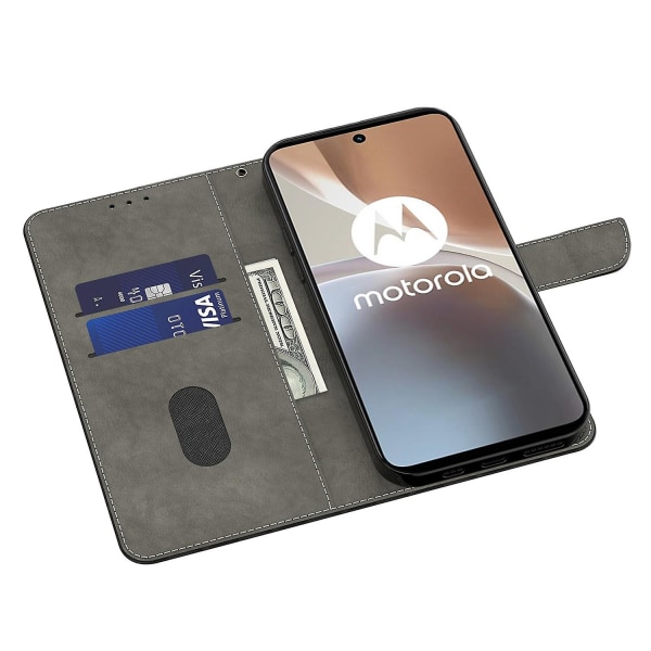 Flipfodral i PU-läder med stativ för Motorola Moto G73 5G, 3D-mönstertryck, plånboksfodral