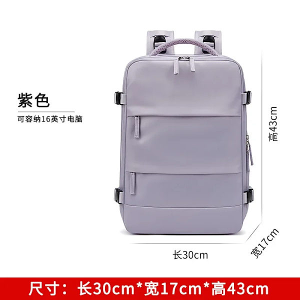 35L Laptop Rejsetaske USB Opladning Multifunktionel Skole Taske Vandtæt Bagage Skuldertasker med Sko Lomme style2-Purple