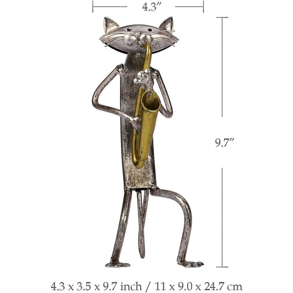 Metallskulptur Katt Figur Present Till Thanksgiving/Jul Staty Prydnad Hantverk Hem