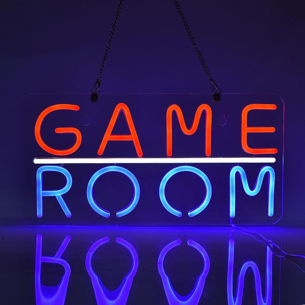 Spillerum Neonskilt Led Dæmpbar Spillezone Værelse Ølbar Mand Hule Soveværelse Hjemmekunst Gaming Neonlysskilt Neonlys Vægkunstværk