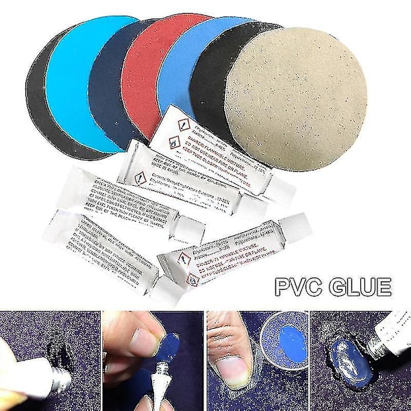 10 st PVC-lim för luftmadrass, uppblåsbar säng, båt, soffa, reparationskit, lappar, lim