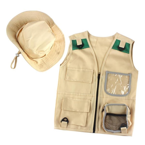 Kids Explorer Vest And Hat Costume - Backyard Safari Cargo Vest Kids Outdoor Activity - Gifts For Young Kids, Boys And Girls Ages 3 - 6