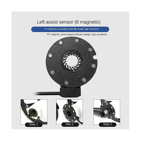 Elektrisk cykel magnetisk kraftsensor 36/48v Pedal Assist Sensor F-8c magneter Dual Hall sensorer Pas system Ebike dele