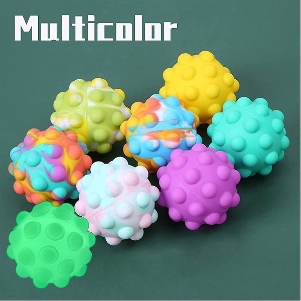 Xqday Push Bubble Pop It Stressbold, legetøj Squeezebold, silikone 3d Fidgetbold Pop It