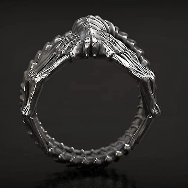Alien Facehugger Ring Punk Motorcykel Stil Överdriven Dominant Skalle Magisk Klo Ring Unik Gotisk Smycke Spinner Band Ring, 9