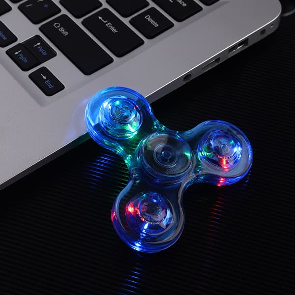 Valaistu LED Fidget Spinner - Läpinäkyvä versio B