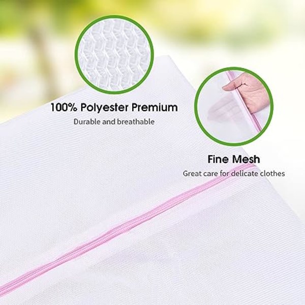 Stor vaskemaskinpose i mesh 43 x 35 tommer XL vaskeripose Jumbo vaskemaskin nettbeskytter for reiseleirhøyskole sovesal Delicates frakk kjole sengetøy