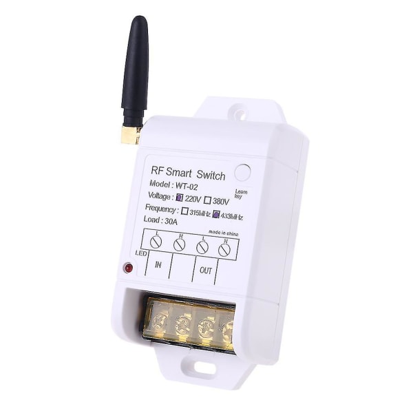315mhz 433mhz +220v 380v 30a Relä Trådlös Fjärrkontroll Brytare Mottagare Med Led-Ljus 2000m Sändare