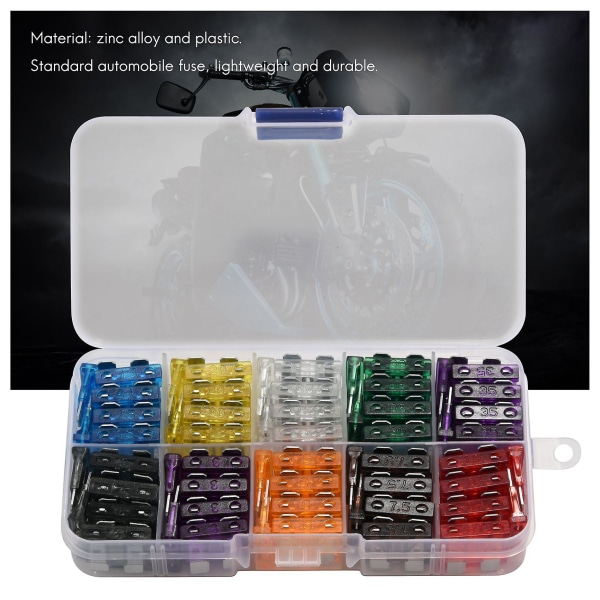 100 mekaniske sikringer 2a 3a 5a 7.5a 10a 15a 20a 25a 30a 35a for Voiture Auto