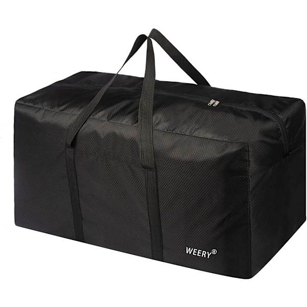 Suuri matkatavaralaukku, erittäin vedenpitävä, kädessä pidettävä, kevyt, taitettava duffel-laukku, unisex, musta