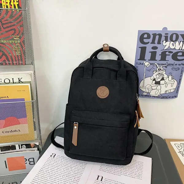 2023 Canvas Ryggsäck Män Kvinnor Retro Resväska Flicka Pojke Laptop Student Skolväska Mode Negro