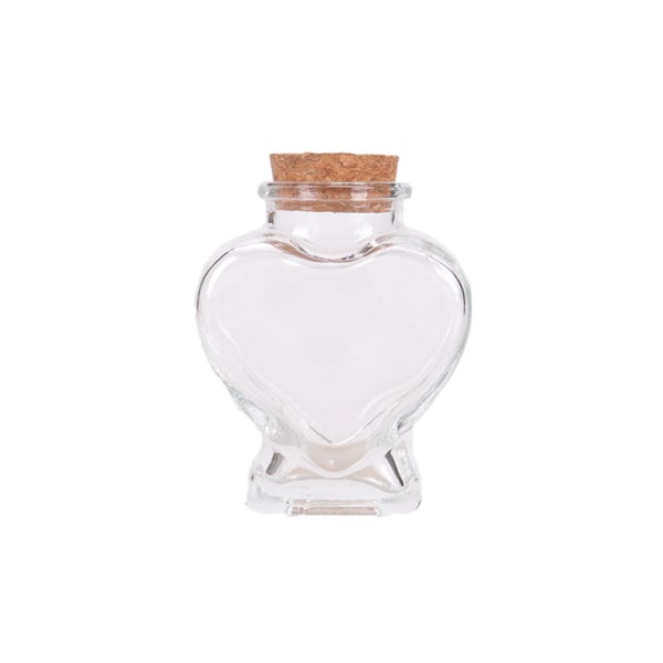 Tomma Mini Glas Hjärtformade Flaskor med Korkproppar, Dekorativa Glasflaskor med Korklock, Små Glasflaskor Burkar för DIY Konst Hantverksprojekt