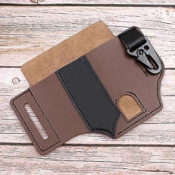 Läderfodral Multiverktyg Organizer Bälte Midjeväska för män och kvinnor, förvaringsficka. A-dark brown