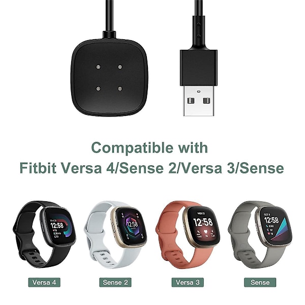 2 stk. Udskiftningsoplader til --4-sense-2--3-sense Kabel USB-kabelledning Hurtigopladning Smartwatch
