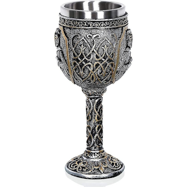 Personifierad Goblet Mug Medeltida Viking Riddare Kunglig Kalk Kung Korsfarare Goblet Gotisk