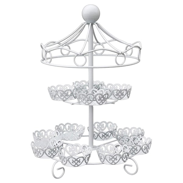 2-lags 12-kopps Cupcake-stativ Holder Display Bryllupskakekopp Displaystativ